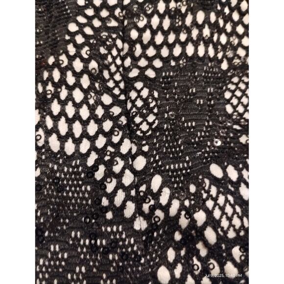 Y2K Windsor Women's size L Fish Net Sequin Floral Hi-Low Whimsigoth Peplum Top - Picture 12 of 12